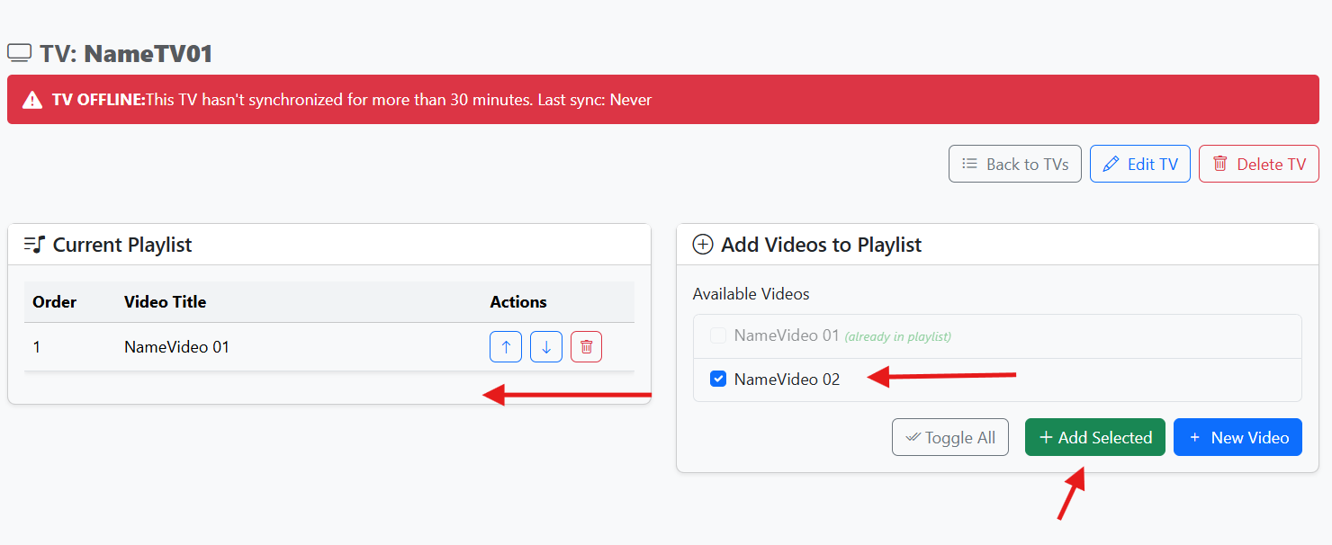 Playlist creation interface